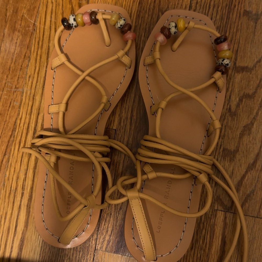 Loeffler Randall Beaded Lace-Up Sandals